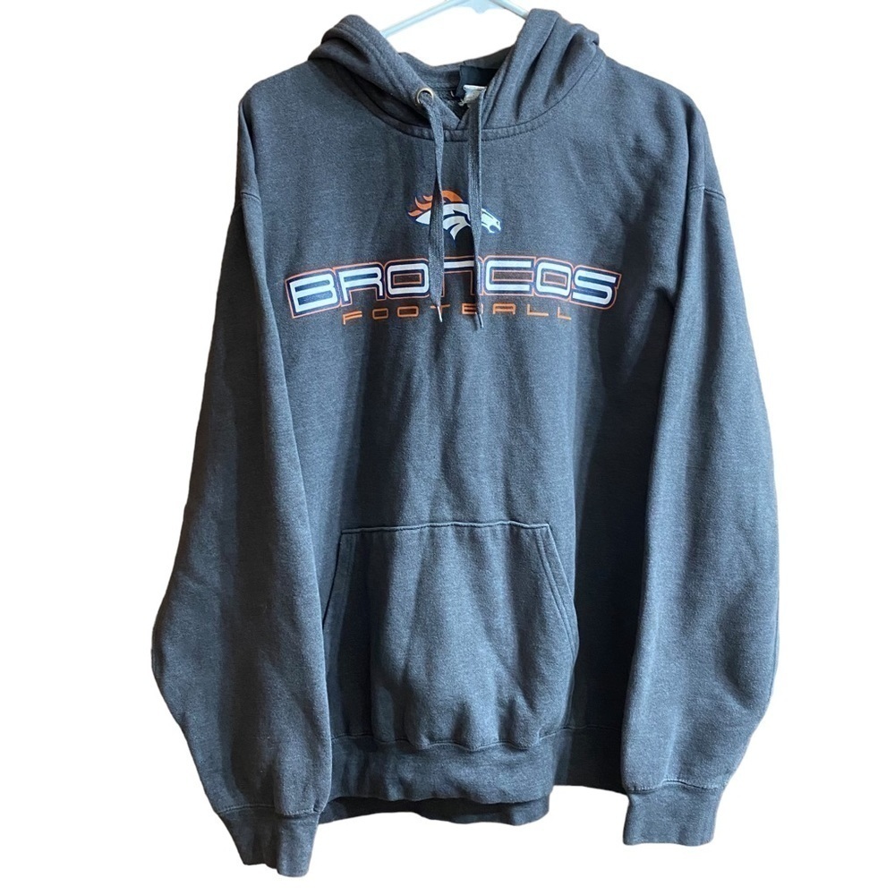 NFL Apparel Denver Broncos Football Gray Hoodie Sweatshirt Size XL